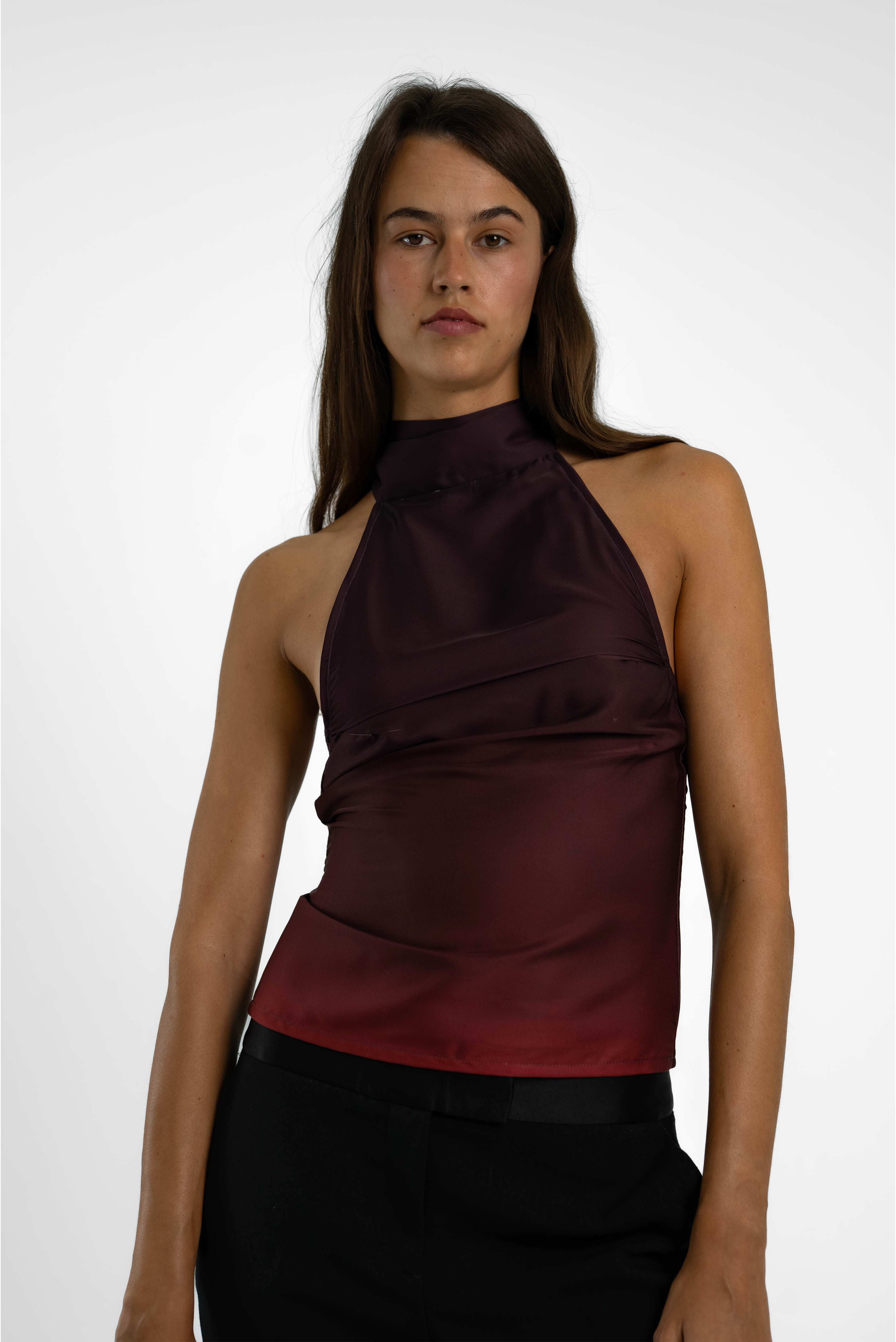 GHUROOB SILK BACKLESS TOP