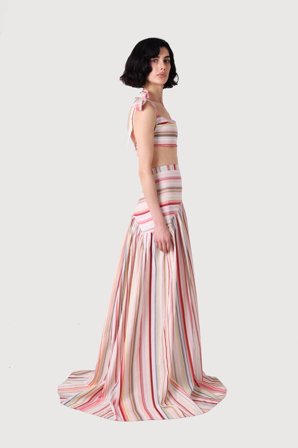 BLUSH LINEN MAXI SKIRT