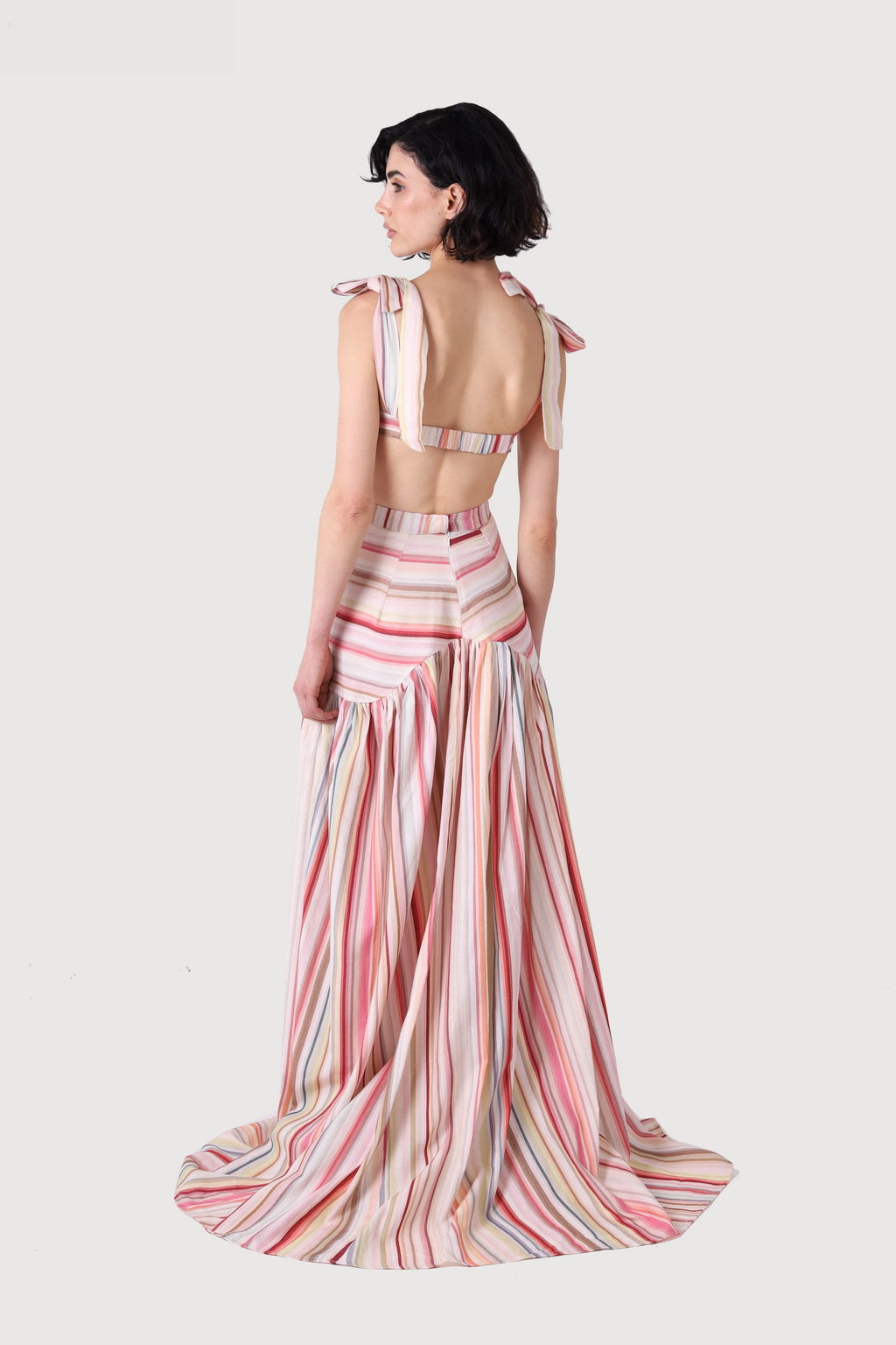 BLUSH LINEN MAXI SKIRT