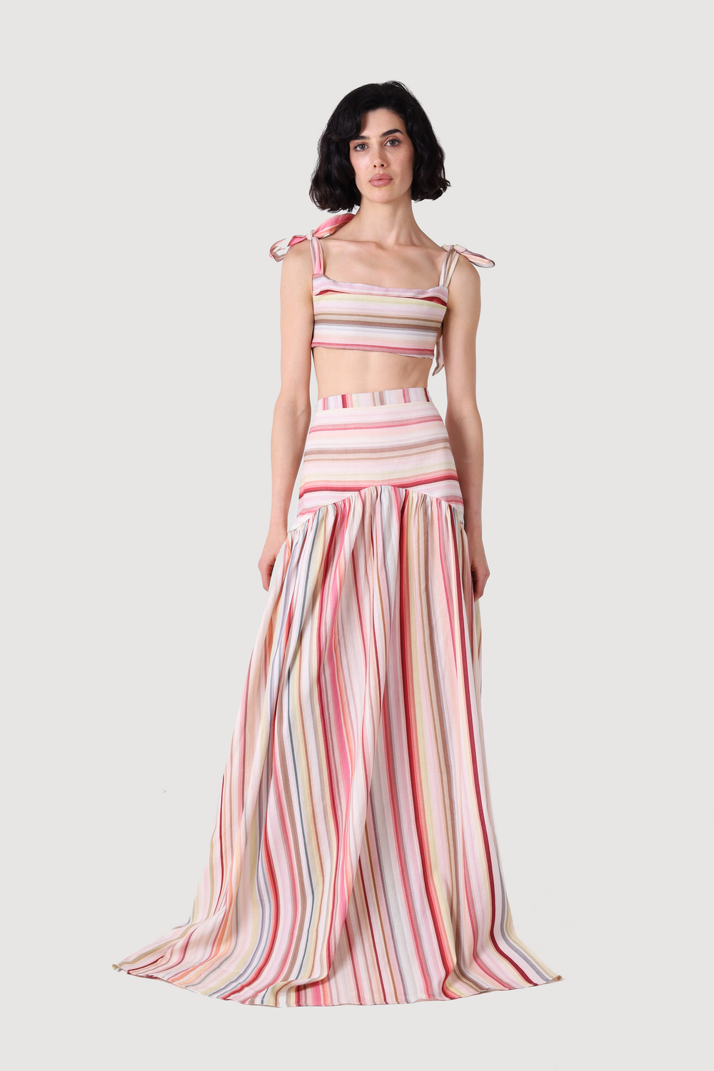 BLUSH LINEN MAXI SKIRT