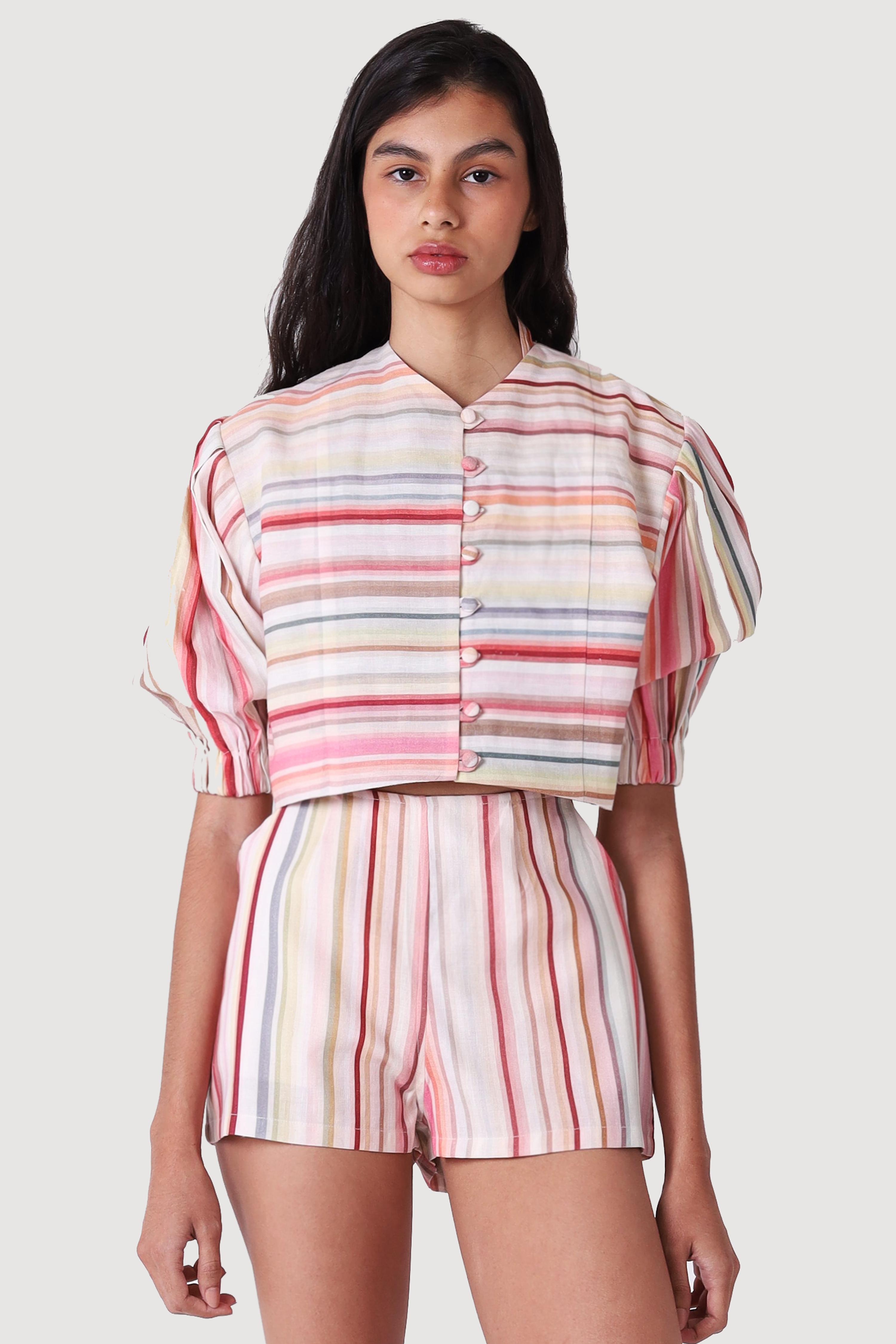 BLUSH LINEN SHORTS
